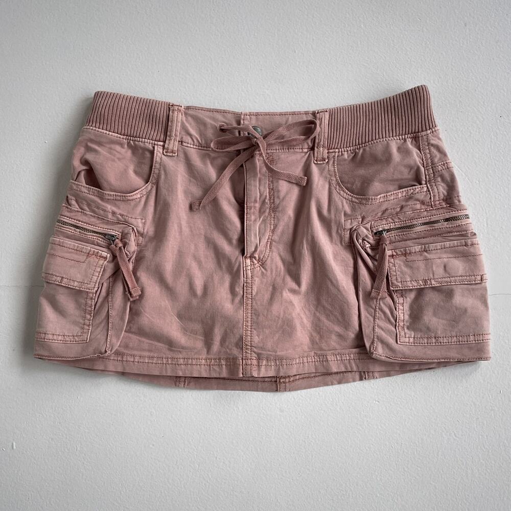 American Eagle Dusty Rose Stretch Cargo Mini Skort / Sz 6 Dune Utility Cotton AE